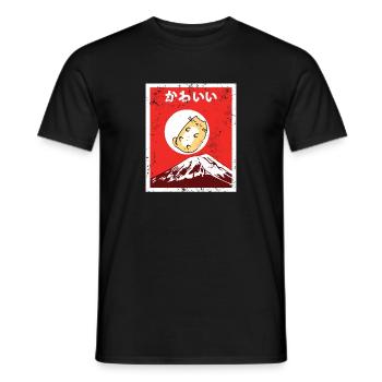 Vintage Japanese Cat Awesome Cute Black Cat Manga - Men's T-Shirt - black - Front - AI Model Male 178 light (178cm)