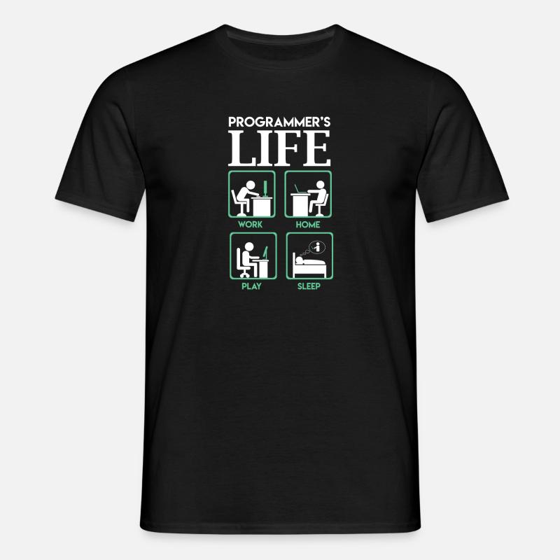 Programmer s life work home play sleep - Männer T-Shirt - Schwarz