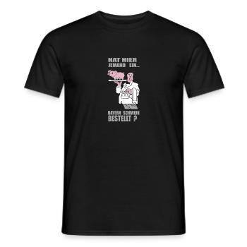 Schwein Koch Bestellung Lustig Bayern Geschenk - Männer T-Shirt - Schwarz - Vorne - AI Model Male 178 light (178cm)