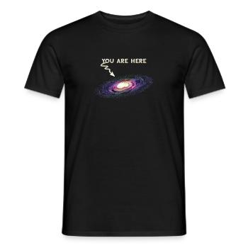 Space You Are Here Tee Shirts Milky Way Shirt - Men's T-Shirt - black - Front - AI Model Male 178 light (178cm)