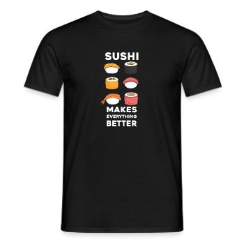 Sushi - T-shirt homme - noir - Devant - AI Model Male 178 light (178cm)