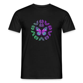 Butterfly Magic Circle - Männer T-Shirt - Schwarz - Vorne - AI Model Male 178 light (178cm)