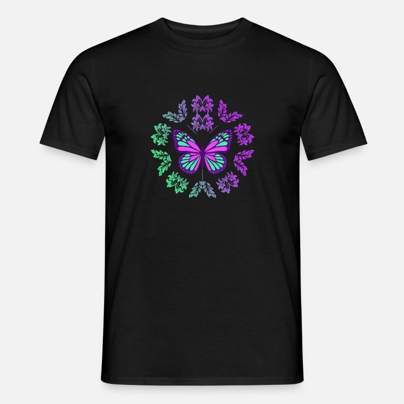 Butterfly Magic Circle - Männer T-Shirt - Schwarz