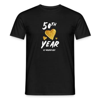 Golden wedding - Men's T-Shirt - black - Front - AI Model Male 178 light (178cm)
