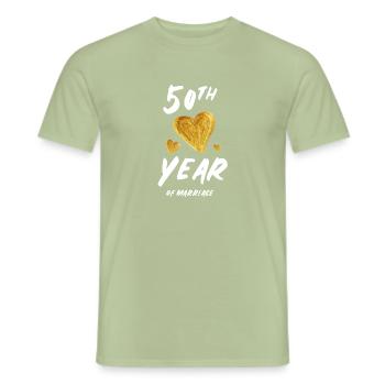 Golden wedding - Men's T-Shirt - sage - Front - AI Model Male 178 light (178cm)