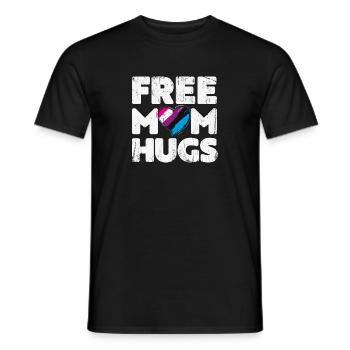 Free Mom Hugs T-Shirt, Free Mom Hugs Genderfluid - Männer T-Shirt - Schwarz - Vorne - AI Model Male 178 light (178cm)