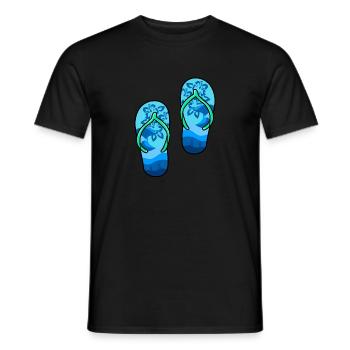 Flip Flops - Männer T-Shirt - Schwarz - Vorne - AI Model Male 178 light (178cm)