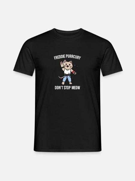 Freddie Purrcury don't stop meow cat gift - Männer T-Shirt - Schwarz