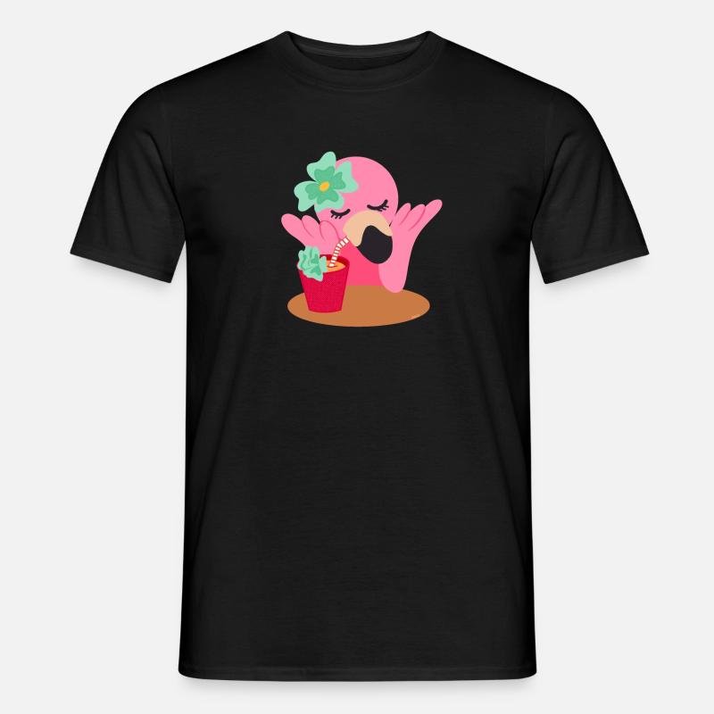 Flamingo Süß Mädchen - Männer T-Shirt - Schwarz