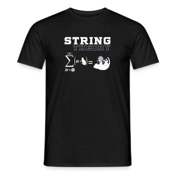 Produit drôle de chat | Fil | La théorie des cordes - T-shirt homme - noir - Devant - AI Model Male 178 light (178cm)