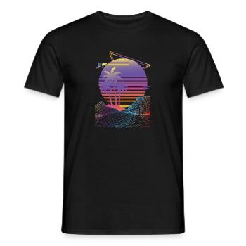 Vaporwave Gift design for Retro 80s Game Lovers - Men's T-Shirt - black - Front - AI Model Male 178 light (178cm)