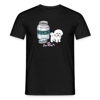 Bichon Frise sind Antidepressiva Lustiger Hundedruck - Männer T-Shirt - Schwarz - Vorne - AI Model Male 178 light (178cm)
