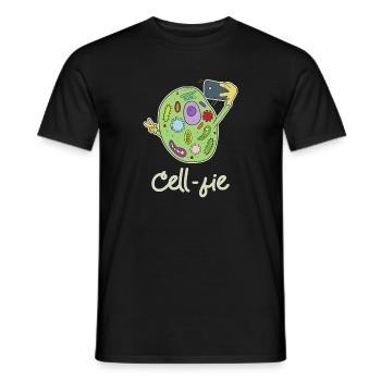 Funny Science Tee, Chemistry design, CellFie - Men's T-Shirt - black - Front - AI Model Male 178 light (178cm)