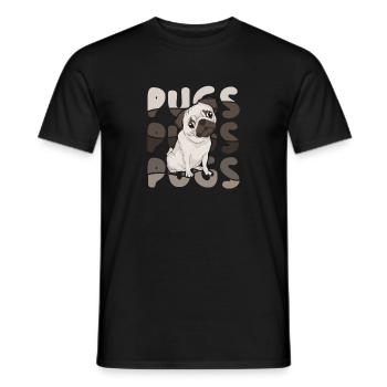 Mops - Männer T-Shirt - Schwarz - Vorne - AI Model Male 178 light (178cm)