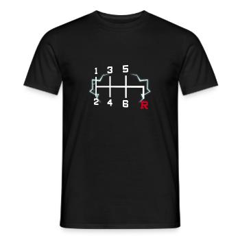 6 Geschwindigkeiten Auto Tee, Schaltgetriebe, Auto Design - Männer T-Shirt - Schwarz - Vorne - AI Model Male 178 light (178cm)