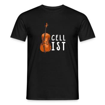 violoncelle - T-shirt homme - noir - Devant - AI Model Male 178 light (178cm)