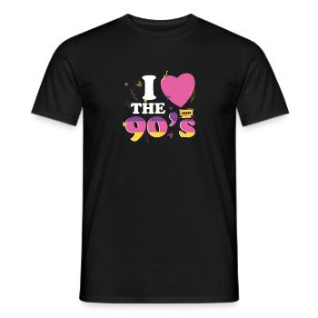 90er Jahre Disco Musik Party Kostüm 1990 90s Retro - Männer T-Shirt - Schwarz - Vorne - AI Model Male 178 light (178cm)