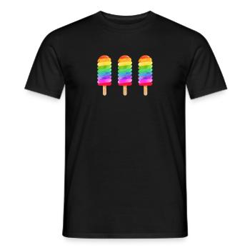 Popsicles aux couleurs de l'arc-en-ciel LGBT Pride - T-shirt homme - noir - Devant - AI Model Male 178 light (178cm)