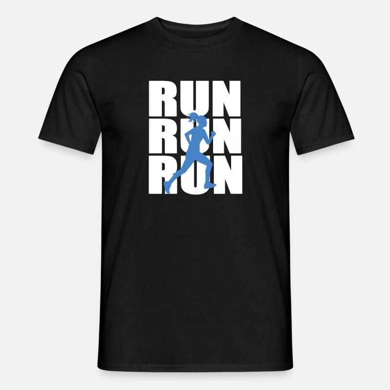 Run Run Run Läuferin - Männer T-Shirt - Schwarz