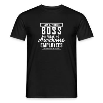 I Am A Proud Boss Of Freaking Awesome Employees - Men's T-Shirt - black - Front - AI Model Male 178 light (178cm)
