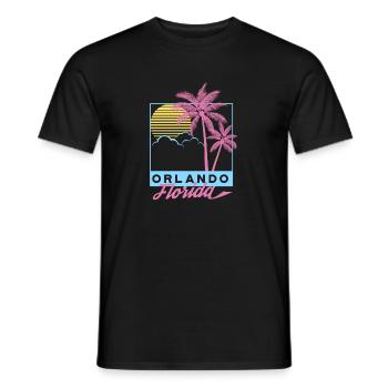 Orlando Beach FL, Florida Tee, Vintage Stranddruck - Männer T-Shirt - Schwarz - Vorne - AI Model Male 178 light (178cm)
