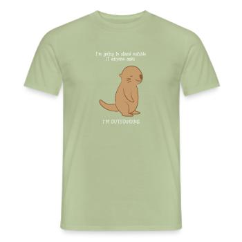 Otter - Sea Otter - Otterfan - Outstanding - Men's T-Shirt - sage - Front - AI Model Male 178 light (178cm)