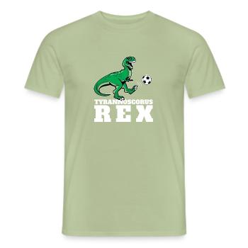 Tyrannoscorus Rex | Lustiger Tyrannosaurus Trex - Männer T-Shirt - Sage - Vorne - AI Model Male 178 light (178cm)