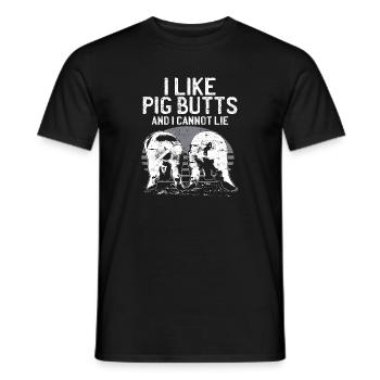 I Like Pig Butts Cannot Life Awesome Funny Gift - Men's T-Shirt - black - Front - AI Model Male 178 light (178cm)