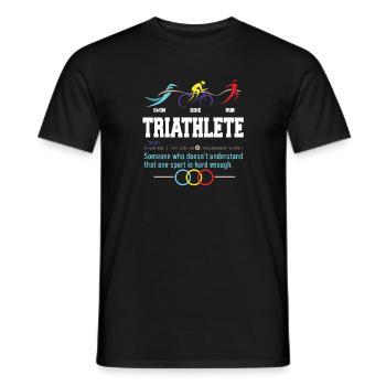 Triathlon humoristique Design cadeau Sports Cyclisme - T-shirt homme - noir - Devant - AI Model Male 178 light (178cm)