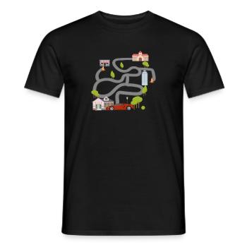 Maze Race Car Back Rub Play Mat graphic for Men - Men's T-Shirt - black - Front - AI Model Male 178 light (178cm)