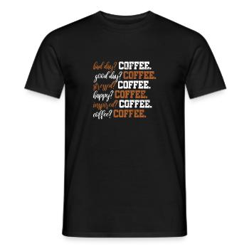 Café texte drôle anglais - T-shirt homme - noir - Devant - AI Model Male 178 light (178cm)