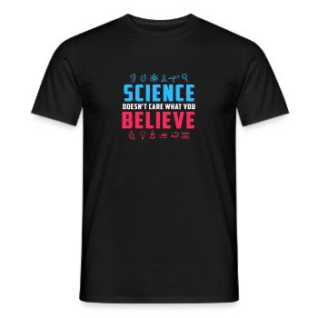 Science vs croire cadeau - T-shirt homme - noir - Devant - AI Model Male 178 light (178cm)