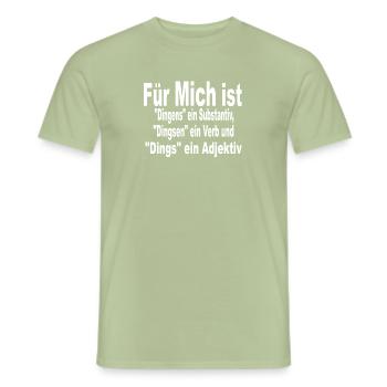Grammatik Deutschlehrer Lehrer Deutsch Sprüche - Männer T-Shirt - Sage - Vorne - AI Model Male 178 light (178cm)