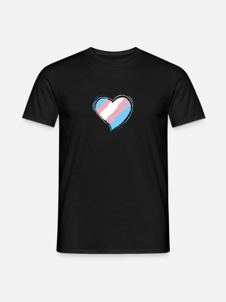Transgender-Herz-Geschenk, LGBT-Stolz - Männer T-Shirt - Schwarz