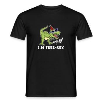 Dinosaur Birthday Tee, 3rd Birthday print, Three - Men's T-Shirt - black - Front - AI Model Male 178 light (178cm)