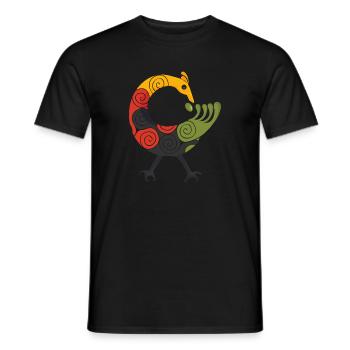 Sankofa Bird Adinkra Art in Pan African colors - Men's T-Shirt - black - Front - AI Model Male 178 light (178cm)