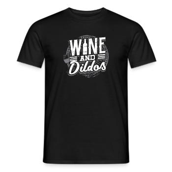 Graphique drôle de cadeau d'amant de vin de jouet de sexe | Godes - T-shirt homme - noir - Devant - AI Model Male 178 light (178cm)