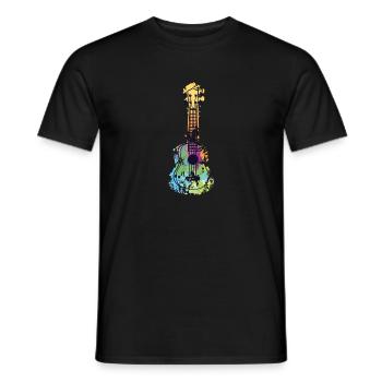 Ukulele guitare couleur arc-en-ciel cadeau musicien - T-shirt homme - noir - Devant - AI Model Male 178 light (178cm)