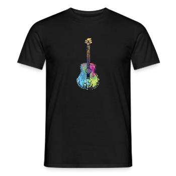 Guitarre Bunt Regenbogen Musik Instrument Geschenk - Männer T-Shirt - Schwarz - Vorne - AI Model Male 178 light (178cm)