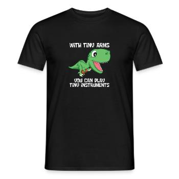 Dino T-Rex Ukulele Klein Lustig Süß Musik Geschenk - Männer T-Shirt - Schwarz - Vorne - AI Model Male 178 light (178cm)