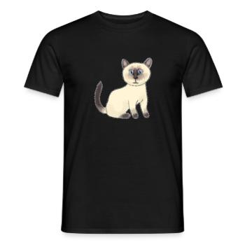 Chat siamois siam chat chatons cadeau - T-shirt homme - noir - Devant - AI Model Male 178 light (178cm)