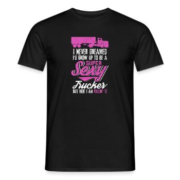 Sexy Funny Truck Driver Gift graphic 4 Truck - Men's T-Shirt - black - Front - AI Model Male 178 light (178cm)