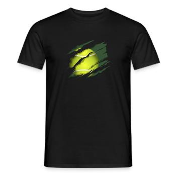 Tennis product, Tennis Tee, Tennis Ball print - Men's T-Shirt - black - Front - AI Model Male 178 light (178cm)