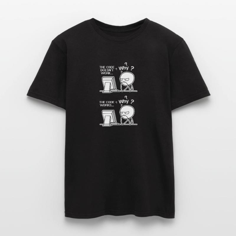 Lustiger Programmierer-Code funktioniert, warum Meme Männer T-Shirt