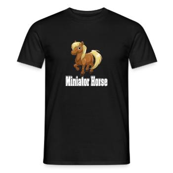 miniatur Pferd pony Pferde fohlen reiten Geschenk - Männer T-Shirt - Schwarz - Vorne - AI Model Male 178 light (178cm)