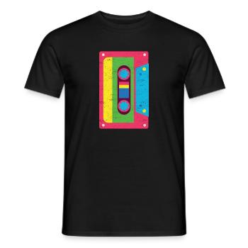Cassette Tape Funky des années 1980 Rainbow Vintage Gift - T-shirt homme - noir - Devant - AI Model Male 178 light (178cm)