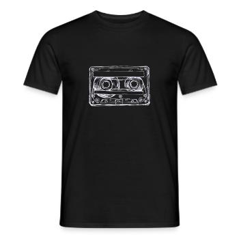 Retro music cassette - Men's T-Shirt - black - Front - AI Model Male 178 light (178cm)