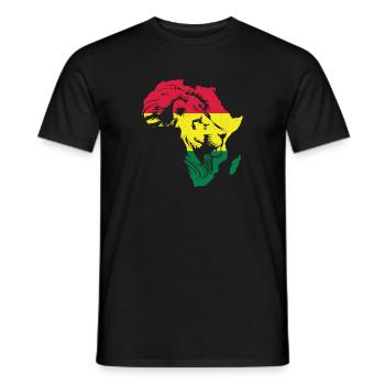 Roar Africa Map Lion Face Reggae Rasta Gift - Men's T-Shirt - black - Front - AI Model Male 178 light (178cm)