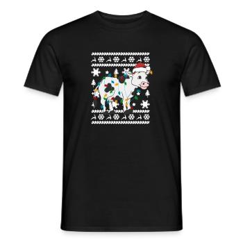 Cow Christmas Ugly Sweater - Männer T-Shirt - Schwarz - Vorne - AI Model Male 178 light (178cm)