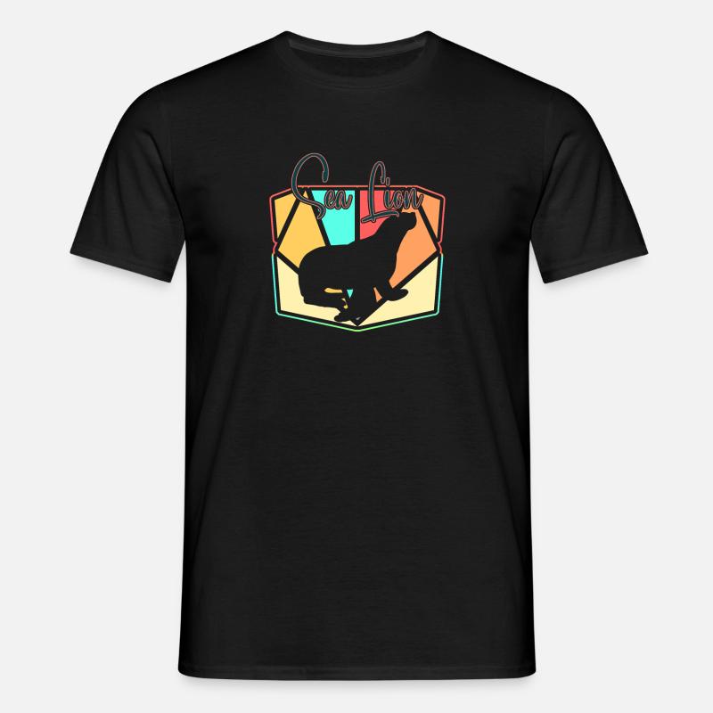 Seelöwe - Männer T-Shirt - Schwarz